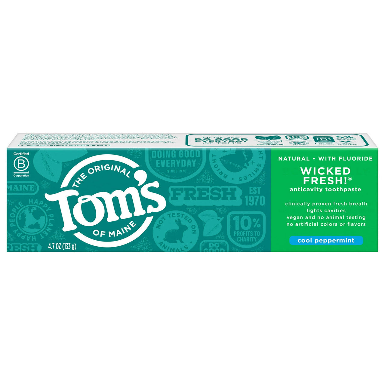 Toms Of Maine Wicked Fresh Toothpaste, Cool Peppermint - 4.7 Oz